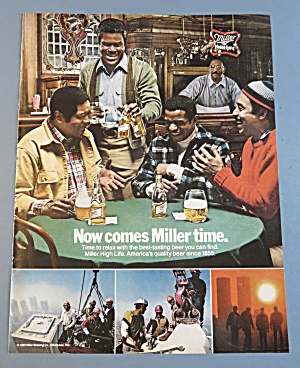 1980 Miller High Life Beer With Group Of Men Drinking