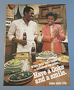 1980 Coca Cola (Coke) With Man & Woman Having Dinner