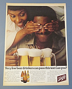 1980 Schlitz Beer With Woman Testing A Man With Beer