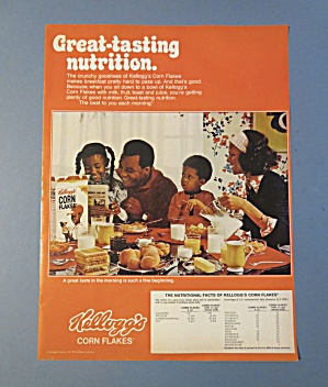 1973 Kellogg's Corn Flakes With Family Having Breakfast