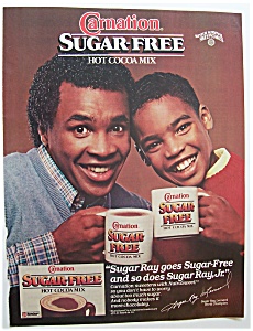 Vintage Ad: 1985 Carnation Hot Cocoa Mix W/sugar Ray