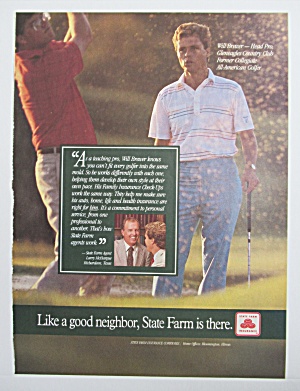 1986 State Farm Insurance With Golfer Will Brewer