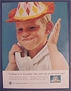 1962 Bell Telephone System With Boy On The Telephone