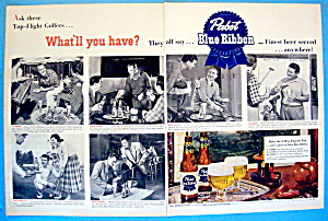 Vintage Ad: 1951 Pabst Blue Ribbon Beer W/wood & More