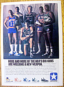 1986 Converse Shoes Ad With Larry Bird & Magic