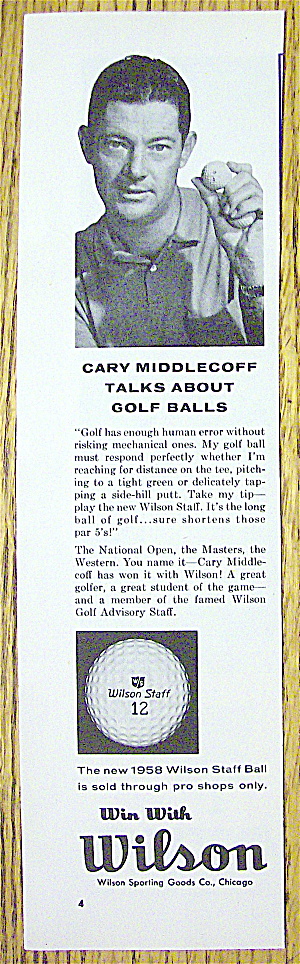 1958 Wilson Golf Balls With Cary Middlecoff