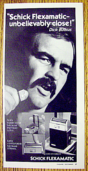1973 Schick Flexamatic Ad With Dick Butkus