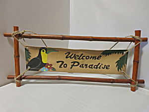 Toucan Bird Welcome To Paradise Painting Bamboo Frame