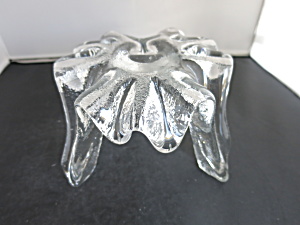 Blenko Ice Floe Art Glass Candle Holder Candleholder