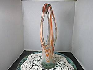 Arklahoma Art Glass Vase Aka Sooner Or Ozark Glass 15 1/4 Inches