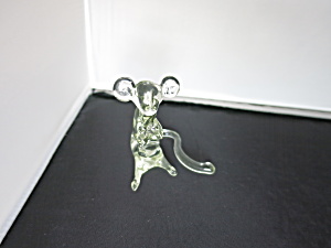 Vintage Clear Blown Glass Mouse Figurine