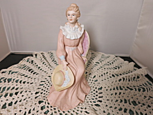 Homco Courtney's Dream Elegant Lady In Chair With Hat Figurine