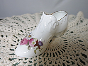 Vintage Summer Rose Fine Bone China Shoe Flambro Made In Taiwan