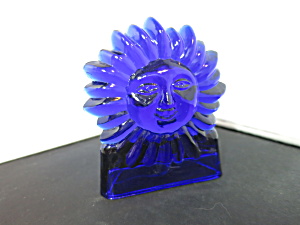 Cobalt Blue Glass Sun Candle Holder Votive Or Tea Light