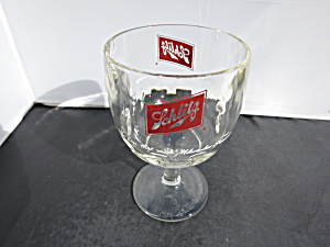Schlitz Beer Glass Goblet Thumbprint 1970s