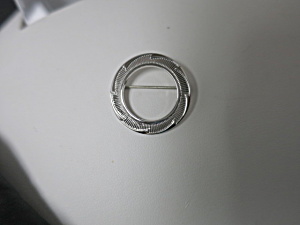 Vintage Sterling Silver Circle Pin Brooch 1 Inch Diameter