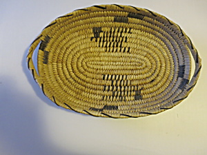 Tohono O'odham Oval Tray Basket With Handles Scarce To Find