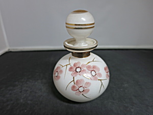 Vintage Irice Cased Glass Perfume Bottle Hand Painted Floral
