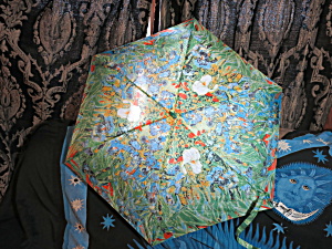Vintage Umbrella Folding Expanding Floral Abstract