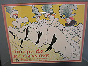 Troupe De Mlle Eglantine Can Can Dancer Lithograph 1950