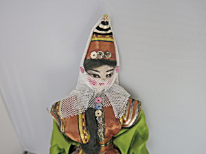 Foreign Cloth Doll Spun Cotton Face Hands Shoes Ornate