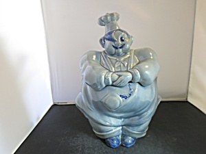 Red Wing Chef Cookie Jar 1940s Pierre Blue
