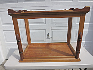 Display Case Antique Wooden Framed Glass Counter Top Display