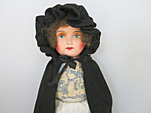 Antique Doll Paper Mache Painted Head Mohair Wig 14 3/4