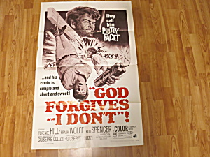 Original 1969 Movie Poster God Forgives I Don't