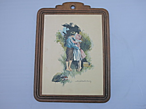 Howard Chandler Christy Boy Girl Kissing Print On Board Crafted