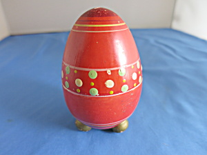Egg Casket Footed Wooden Painted Circa 1920s To 1930s