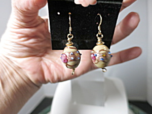 Art Glass Pierced Earrings Dangle Drop Possible Murano Wedding