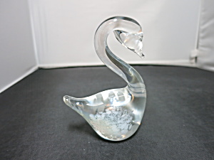 Price Products Iridescent Blown Glass Swan Paperweight