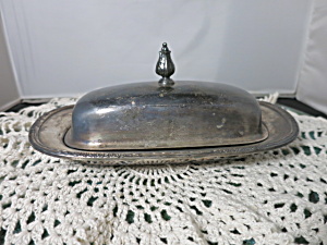 Unsigned Silver Plated Butter Dish With Glass Liner