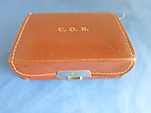 Vintage H H & R England Hand Sewn Leather Box Jewelry