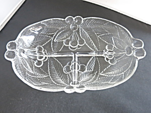 Crystal Holly Berry Divided Serving Dish