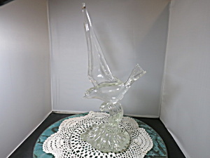 Vintage Murano Art Glass Seagull On Wave Cristallo Signed Br 83