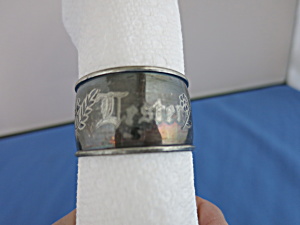 Antique Sterling Silver Napkin Ring Monogramed Lester