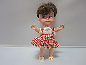 Vintage Doll With Side Glanced Eyes 4 1/2 Inch Unmarked