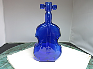 Vintage Cello Or Violin Cobalt Blue Glass Bottle