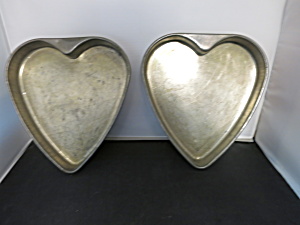 Vintage Heart Cake Tin Set Of 2 Hand Made By Tin Smith Best Guess