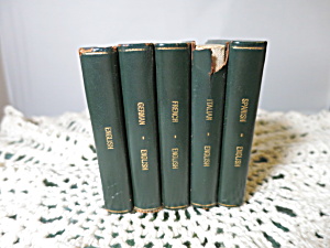 Midget Dictionaries Set English 5 Books With Holder 1954