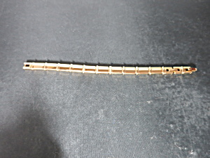 Link Bracelet With Rhinestone Links Gold Tone China Vintage 1990s