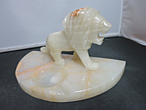 Art Deco Lion Onyx Ashtray Figurine Perfect For Incense