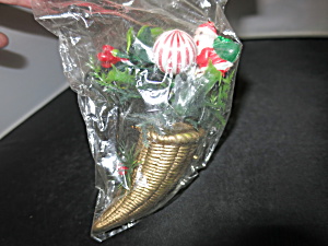 Santa Peppermint Ball Horn Of Plenty Ornament Decoration