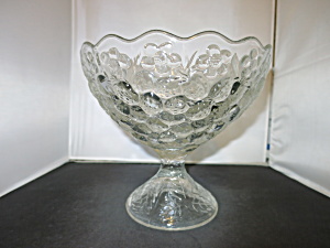 Vintage Crystal Strawberry Footed Compote Beautiful Pressed