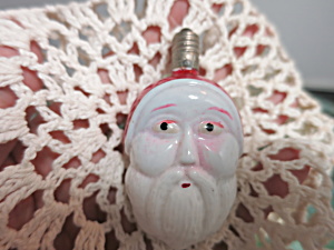 Vintage Figural Christmas Light Bulb Double Sided Santa Face Sk 1