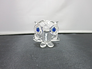 Blown Glass Owl Figurine Miniature 1 1/2 Inch