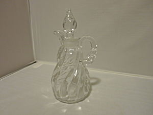 Vintage Colony Swirl Glass Cruet With Stopper By Fostoria Glass