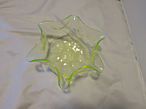 Uranium Glass Flared Rim Bowl Candy Dish